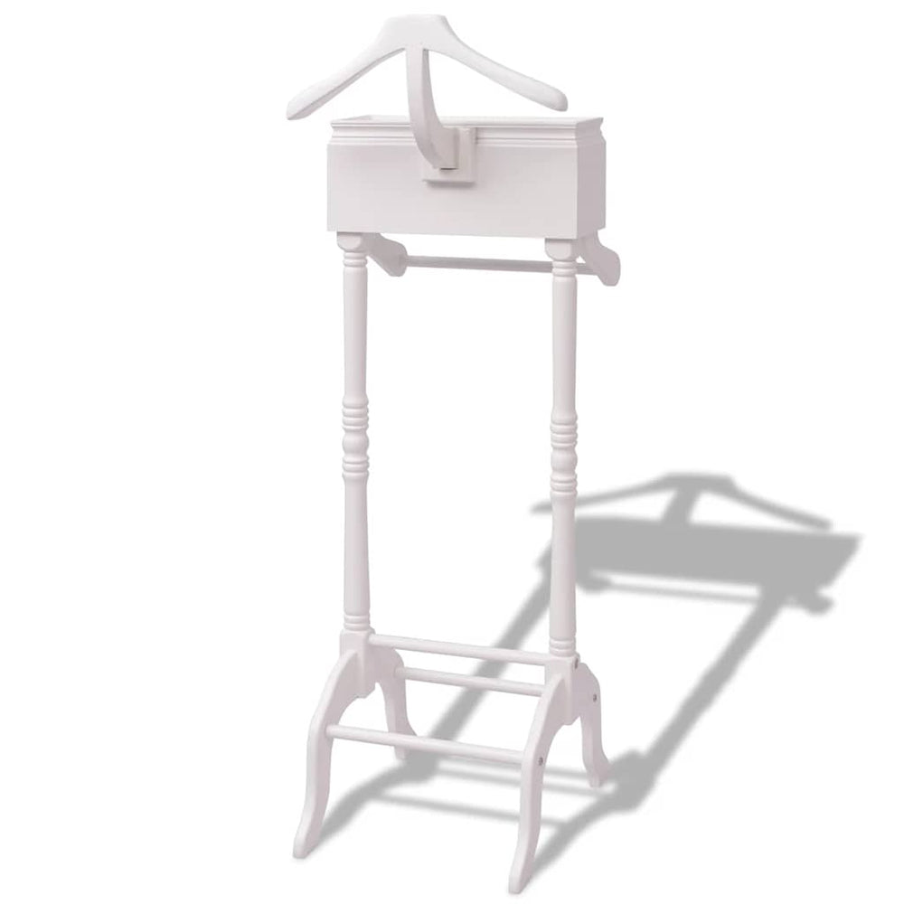 vidaXL Garment Rack with Drawers White Wood