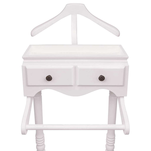 vidaXL Garment Rack with Drawers White Wood