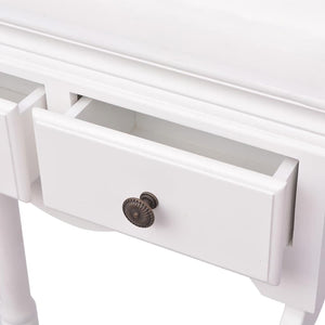 vidaXL Garment Rack with Drawers White Wood