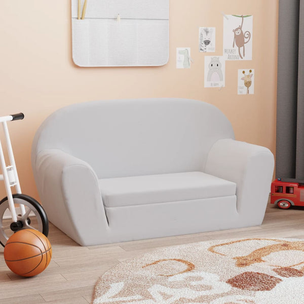 vidaXL Kids' Foldable Armchair Light Grey