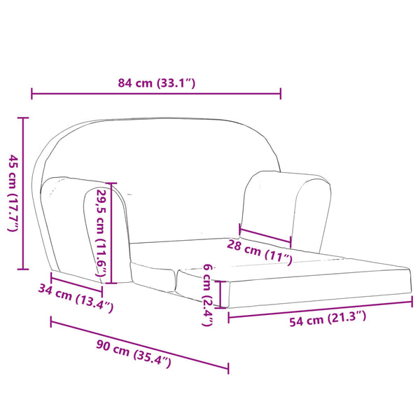 vidaXL Kids' Foldable Armchair Light Grey