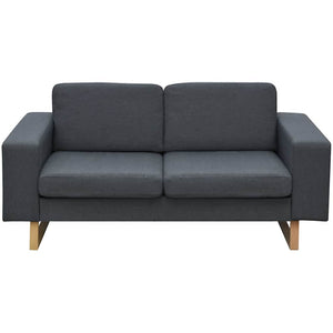vidaXL 2-Seater and 3-Seater Sofa Set Dark Grey