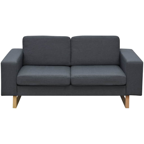 vidaXL 2-Seater and 3-Seater Sofa Set Dark Grey