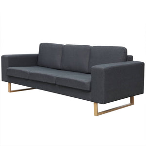 vidaXL 2-Seater and 3-Seater Sofa Set Dark Grey