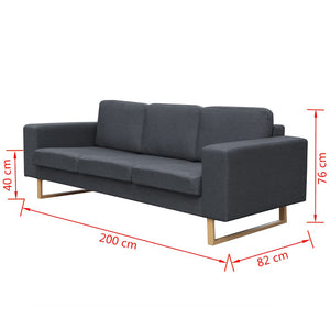 vidaXL 2-Seater and 3-Seater Sofa Set Dark Grey
