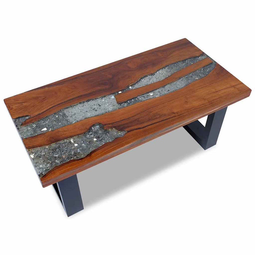 vidaXL Teak Resin Coffee Table 100x50 cm