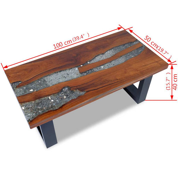 vidaXL Teak Resin Coffee Table 100x50 cm
