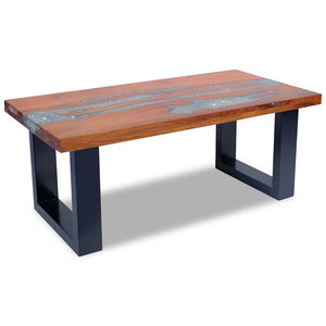 vidaXL Teak Resin Coffee Table 100x50 cm