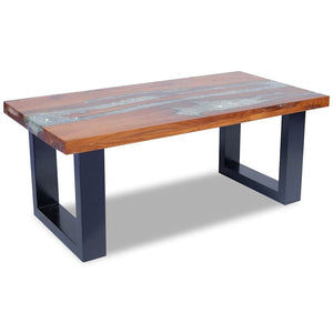 vidaXL Teak Resin Coffee Table 100x50 cm