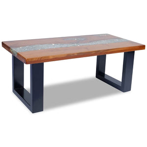 vidaXL Teak Resin Coffee Table 100x50 cm