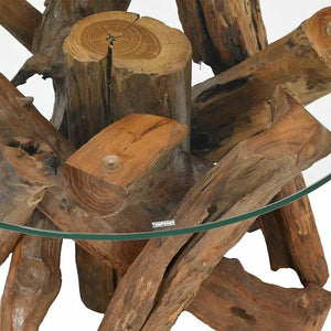 vidaXL Coffee Table Solid Teak Wood Driftwood 60 cm