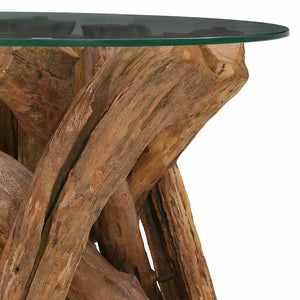 vidaXL Coffee Table Solid Teak Wood Driftwood 60 cm