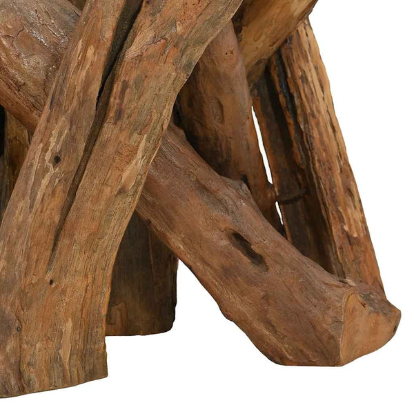 vidaXL Coffee Table Solid Teak Wood Driftwood 60 cm