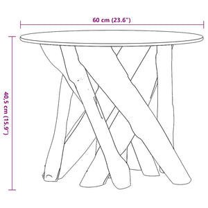 vidaXL Coffee Table Solid Teak Wood Driftwood 60 cm