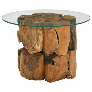 vidaXL Coffee Table Solid Teak Wood Driftwood 60 cm