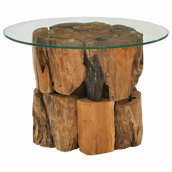 vidaXL Coffee Table Solid Teak Wood Driftwood 60 cm