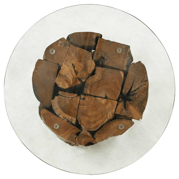vidaXL Coffee Table Solid Teak Wood Driftwood 60 cm