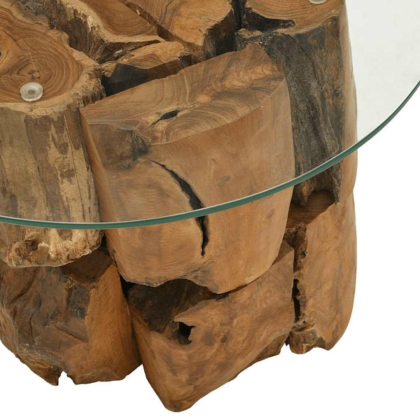 vidaXL Coffee Table Solid Teak Wood Driftwood 60 cm