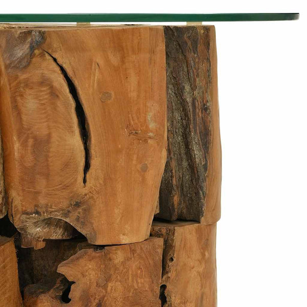 vidaXL Coffee Table Solid Teak Wood Driftwood 60 cm