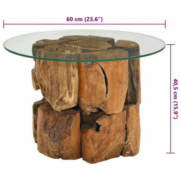 vidaXL Coffee Table Solid Teak Wood Driftwood 60 cm