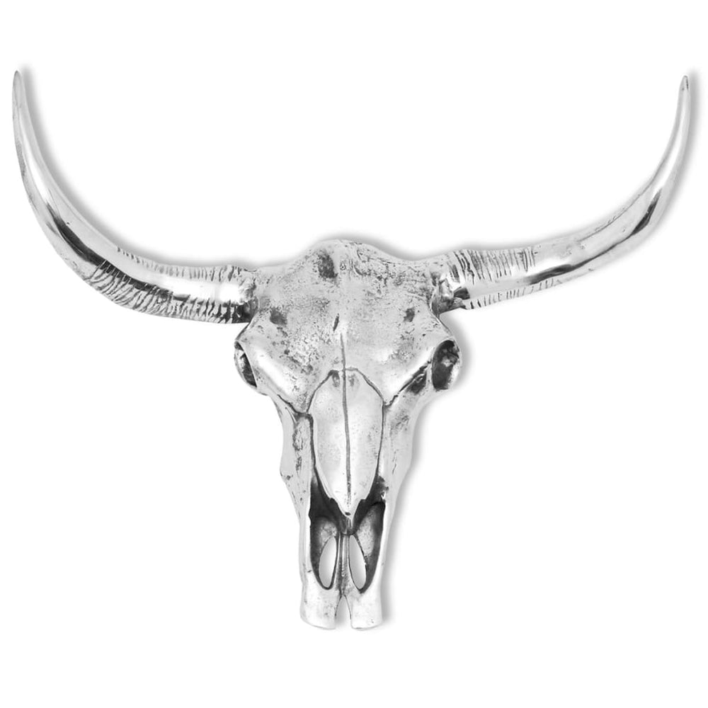 vidaXL Wall Decoration Bull Head Silver Aluminum