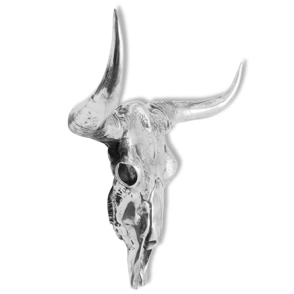 vidaXL Wall Decoration Bull Head Silver Aluminum