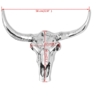 vidaXL Wall Decoration Bull Head Silver Aluminum