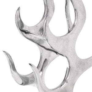 vidaXL Wine Rack Flame Shape Aluminum Silver 9 Bottles