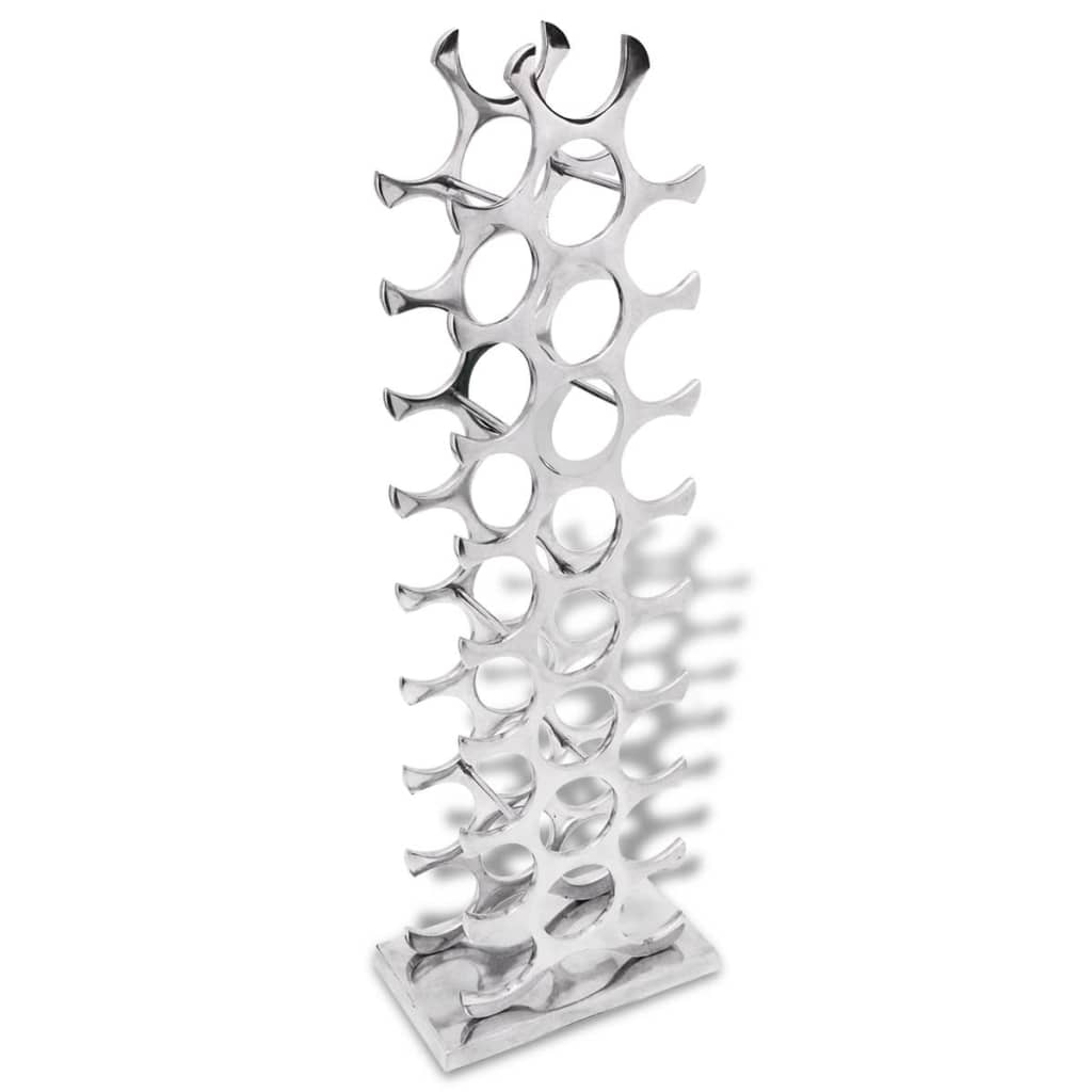 vidaXL Wine Rack Aluminum Silver 27 Bottles
