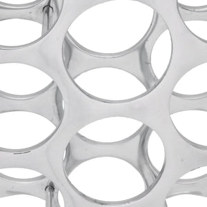 vidaXL Wine Rack Aluminum Silver 27 Bottles