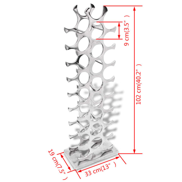 vidaXL Wine Rack Aluminum Silver 27 Bottles