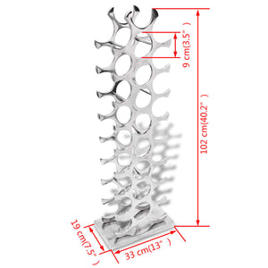 vidaXL Wine Rack Aluminum Silver 27 Bottles