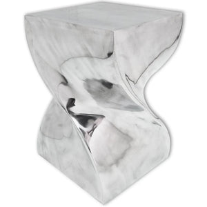 vidaXL Stool/Side Table Twisted Shape Silver Aluminium