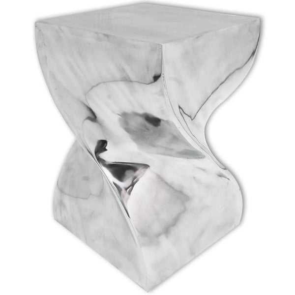 vidaXL Stool/Side Table Twisted Shape Silver Aluminium