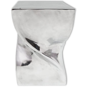 vidaXL Stool/Side Table Twisted Shape Silver Aluminium