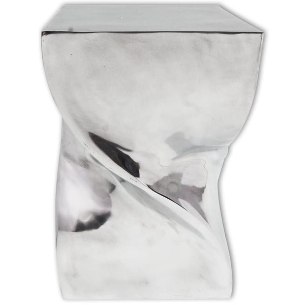 vidaXL Stool/Side Table Twisted Shape Silver Aluminium