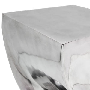 vidaXL Stool/Side Table Twisted Shape Silver Aluminium