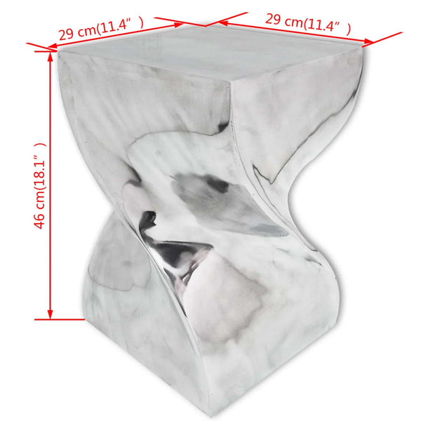 vidaXL Stool/Side Table Twisted Shape Silver Aluminium