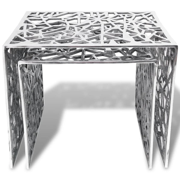 vidaXL Side Tables 2 pcs. Square Silver Aluminum
