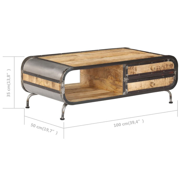 vidaXL Coffee Table 100 x 50 x 35 cm Solid Mango Wood