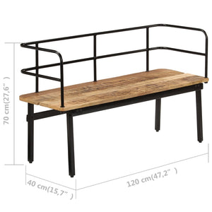 vidaXL Bench 120 x 40 x 70 cm Solid Mango Wood