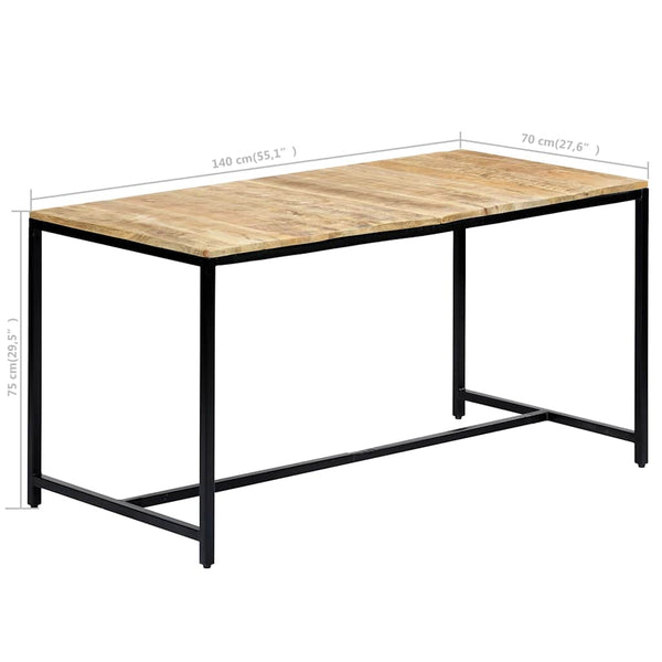 vidaXL Dining Table 140x70x75 cm Rough Mango Wood