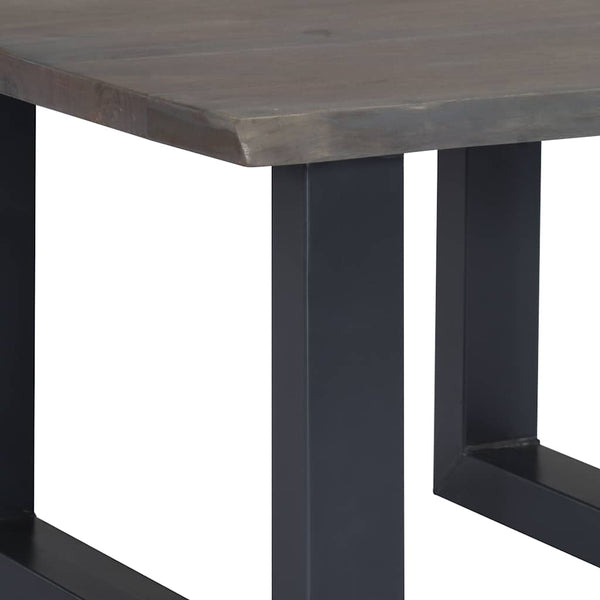 vidaXL Coffee Table with Live Edges Grey 60x60x40 cm Solid Acacia Wood