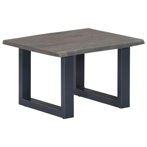 vidaXL Coffee Table with Live Edges Grey 60x60x40 cm Solid Acacia Wood
