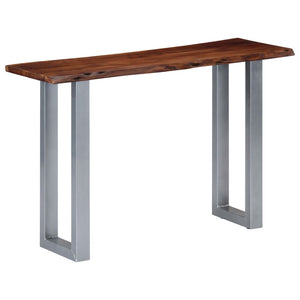 vidaXL Console Table 115x35x76 cm Solid Acacia Wood and Iron