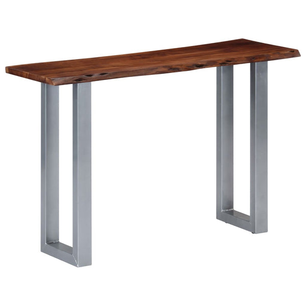 vidaXL Console Table 115x35x76 cm Solid Acacia Wood and Iron