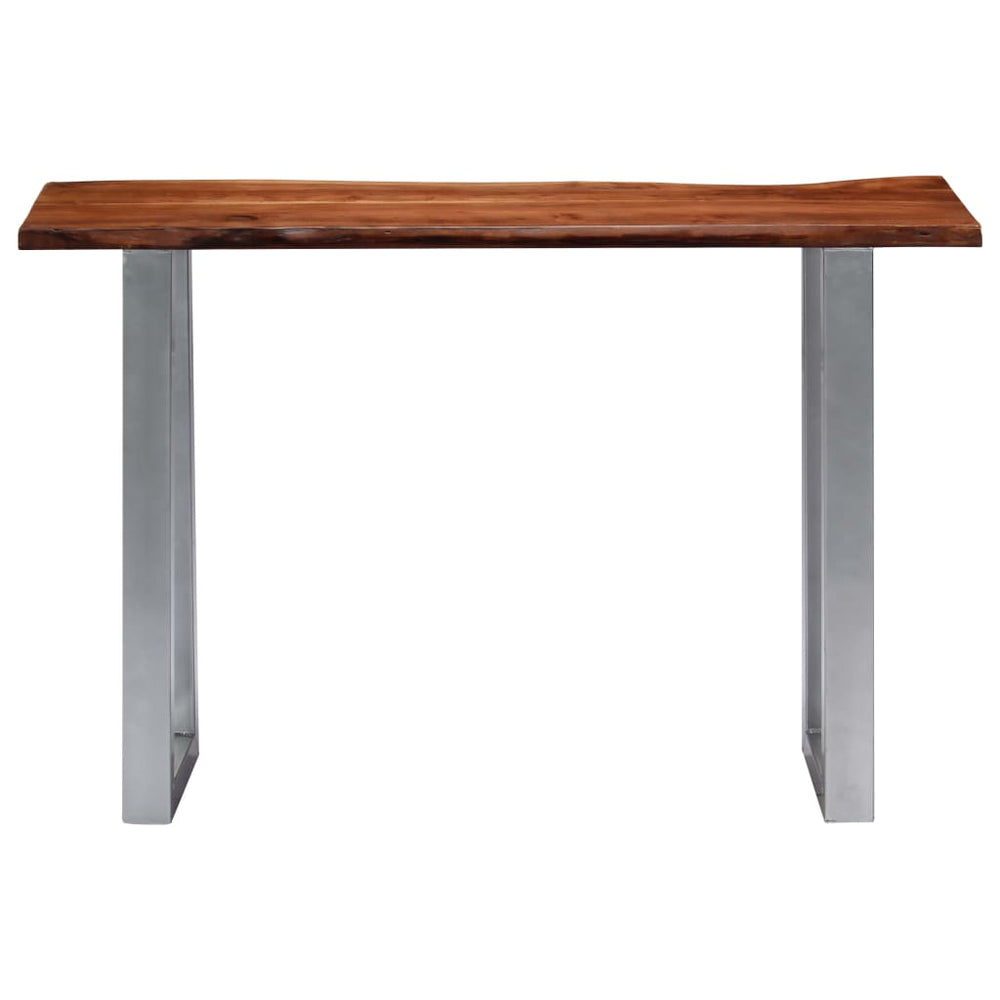 vidaXL Console Table 115x35x76 cm Solid Acacia Wood and Iron