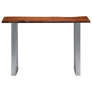vidaXL Console Table 115x35x76 cm Solid Acacia Wood and Iron