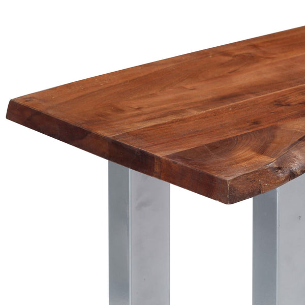 vidaXL Console Table 115x35x76 cm Solid Acacia Wood and Iron