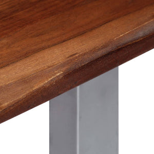 vidaXL Console Table 115x35x76 cm Solid Acacia Wood and Iron